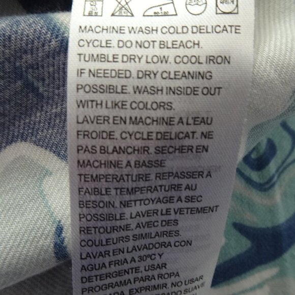 Levi's Cubano Button Front Shirt Men's Size L Blue Marble Print Camp Shirt - Picture 10 of 10